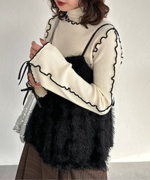 kutir（クティール）の「【新色追加】リボンメロータートルニット（ニット/セーター）」