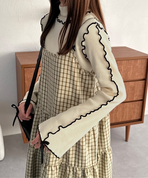 ニット セーター TURTLE RIB KNIT レディース PRANK PROJECT（プランクプロジェクト）の「シアートリムリブ