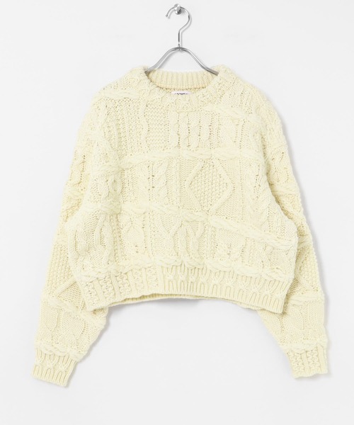 ニット セーター 米富繊維　CRAZY ARAN PULLOVER-1 レディース 米富繊維 CRAZY ARAN PULLOVER-1（ニット/セーター）｜Yonetomi