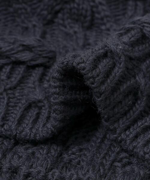 Yonetomi（ヨネトミ）の「米富繊維　CRAZY ARAN PULLOVER-1（ニット/セーター・レディース・ホワイト/ネイビー・FREE）」の6枚目の写真