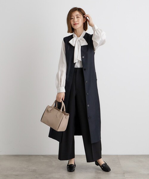 grove（グローブ）の「ハンドルノットリボン2WAYトート【入卒対応可】（ショルダーバッグ・レディース・ナチュラル/ブラック/サックスブルー・00）」の8枚目の写真