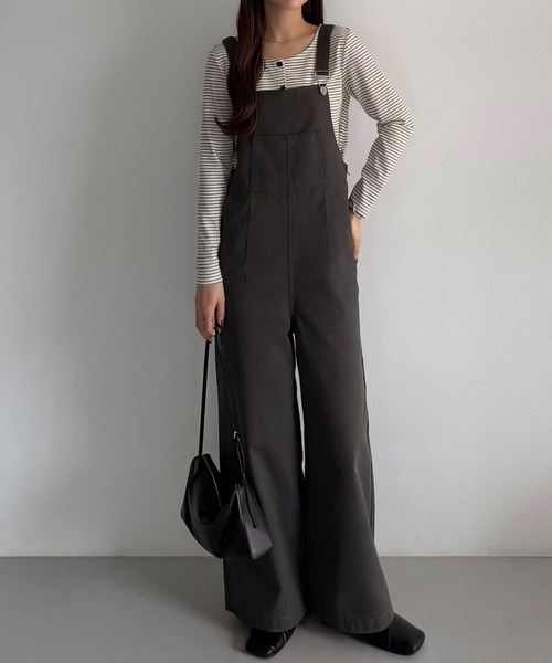 callautia（カラウティア）の「サロペットパンツ（サロペット/オーバーオール・レディース・ホワイト/チャコール/ブラック・MEDIUM/SMALL/LARGE）」の3枚目の写真