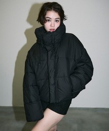 Clum（クルム）の「high neck short padded hoodie blouson / フード付きハイネックショート丈中綿ブルゾン（ダウンジャケット/コート）」
