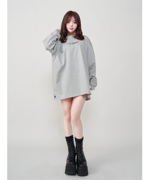 Darich(ダーリッチ)の「ハートモチーフロングTシャツ(Tシャツ/カットソー・レディース・ホワイト/ライトグレー/ブラック・FREE)」の10枚目の写真