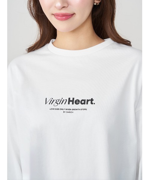 Darich(ダーリッチ)の「ハートモチーフロングTシャツ(Tシャツ/カットソー・レディース・ホワイト/ライトグレー/ブラック・FREE)」の20枚目の写真