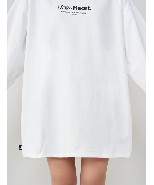 Darich(ダーリッチ)の「ハートモチーフロングTシャツ(Tシャツ/カットソー・レディース・ホワイト/ライトグレー/ブラック・FREE)」の22枚目の写真