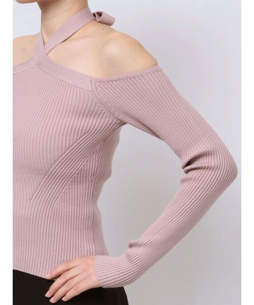 RESEXXY（リゼクシー）の「ホルターネックニットトップス（ニット/セーター・レディース・ホワイト/ピンク/ブラック・FREE）」の12枚目の写真