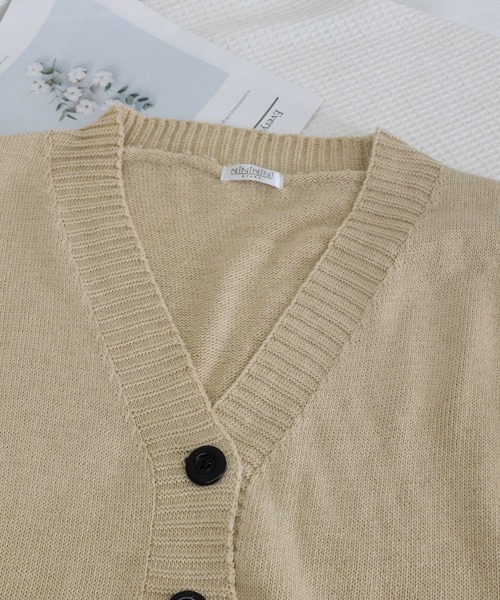 Miniministore(ミニミニストア)の「ニットカーディガン レディース アウター(ニット/セーター・レディース・ブラック/テラコッタ/ブラウン/ベージュ/パープル/グレー/カーキ/アイボリー/ブルー/ネイビー・FREE)」の16枚目の写真