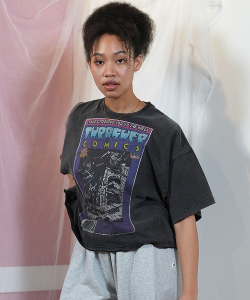 tシャツ THRASHER/スラッシャー コミックプリントTシャツ 252TH2ST026 レディース セール】THRASHER/スラッシャー コミックプリントTシャツ