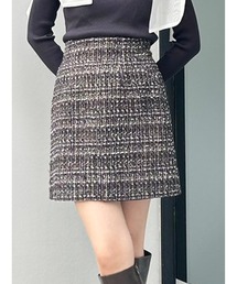 【セットアップ着用可】ツイードミニスカート