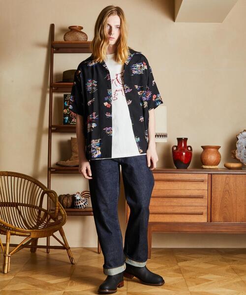 schott（ショット）の「Schott/ショット/×PJ/×パイナップルジュース/RAYON SHIRT ALOHALAND/レーヨンシャツ アロハランド（シャツ/ブラウス・メンズ・ブラック・M/L/XL/2XL）」の19枚目の写真