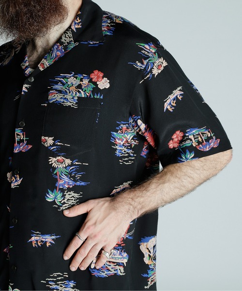 新品タグ付 Schott ショット アロハシャツ レーヨン 良デザイン L相当 Schott/ショット】 ブルドッグ柄 ハワイアンシャツ /3125067