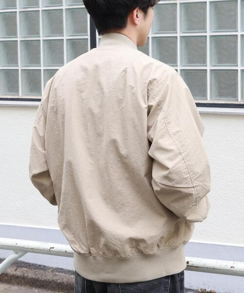 BACK NUMBER(バックナンバー)の「BACK NUMBER(バックナンバー)【メンズ】ライトMA-1ジャケット(ミリタリージャケット・メンズ・ベージュ/オリーブ・M/L/XL)」の3枚目の写真