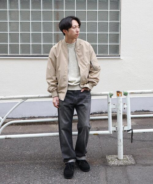 BACK NUMBER(バックナンバー)の「BACK NUMBER(バックナンバー)【メンズ】ライトMA-1ジャケット(ミリタリージャケット・メンズ・ベージュ/オリーブ・M/L/XL)」の4枚目の写真
