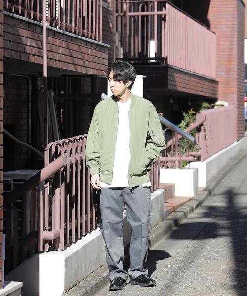 BACK NUMBER(バックナンバー)の「BACK NUMBER(バックナンバー)【メンズ】ライトMA-1ジャケット(ミリタリージャケット・メンズ・ベージュ/オリーブ・M/L/XL)」の16枚目の写真