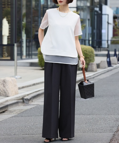 ELFRANK(エルフランク)の「オーガンジーレイヤードプルオーバー(Tシャツ/カットソー・レディース・ブラック/オフホワイト・FREE)」の17枚目の写真