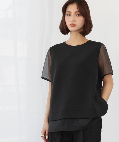 ELFRANK(エルフランク)の「オーガンジーレイヤードプルオーバー(Tシャツ/カットソー・レディース・ブラック/オフホワイト・FREE)」の11枚目の写真