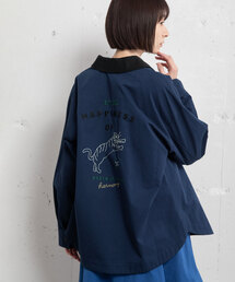 メッセージ刺繍シャツジャケット