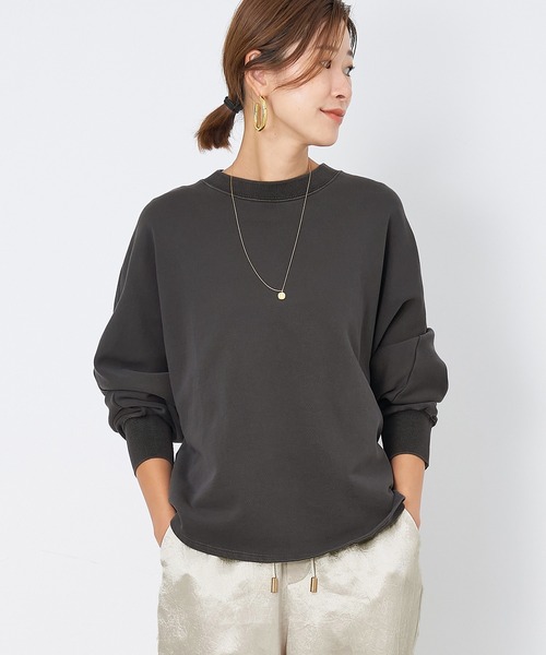 MICA&DEAL（マイカ＆ディール）の「ピグメントバイオプルオーバー（スウェット・レディース・チャコールグレー/ベージュ/ブルー・FREE）」の4枚目の写真