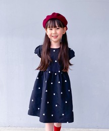 ハート刺繍ナイロンワンピース