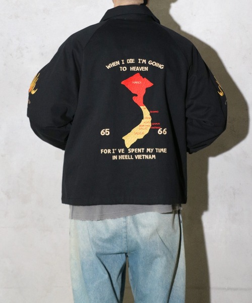 THRIFTY LOOK（スリフティールック）の「THRIFTY LOOK / スリフティールック SOUVENIR VIET-NAM 1965 JACKET スーベニア ベトナムジャケット ベトジャン コットンツイル サテン（ブルゾン・メンズ・ブラック系その他/ブラック・MEDIUM/LARGE/X-SMALL）」の10枚目の写真