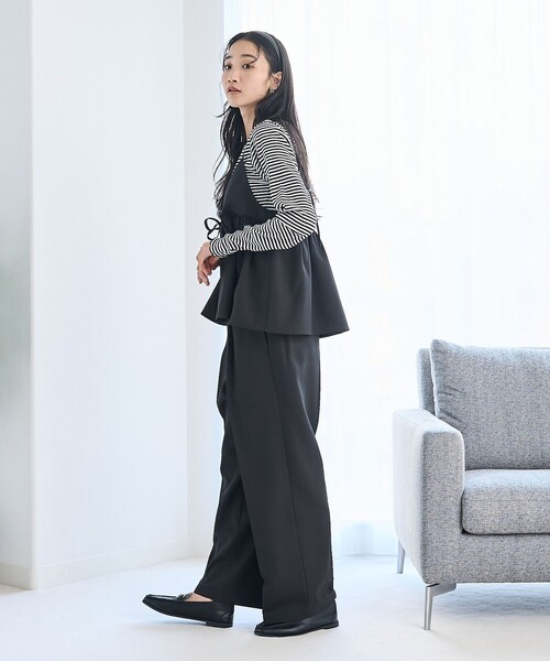 coen(コーエン)の「リネンライクキャミソールセットアップ(サロペット/オーバーオール・レディース・モカ/ブラック/ベージュ・M/L)」の5枚目の写真