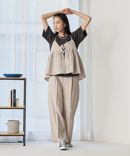 coen(コーエン)の「リネンライクキャミソールセットアップ(サロペット/オーバーオール・レディース・モカ/ブラック/ベージュ・M/L)」の10枚目の写真