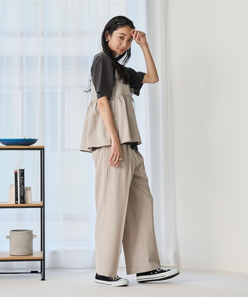 coen(コーエン)の「リネンライクキャミソールセットアップ(サロペット/オーバーオール・レディース・モカ/ブラック/ベージュ・M/L)」の11枚目の写真