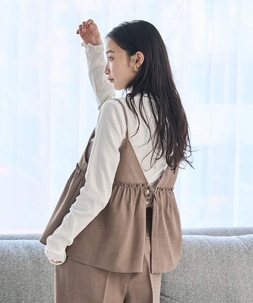 coen(コーエン)の「リネンライクキャミソールセットアップ(サロペット/オーバーオール・レディース・モカ/ブラック/ベージュ・M/L)」の19枚目の写真