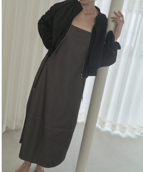 Muel Chic(ミュエルシック)の「Kelsey softl denim OP ケルシーソフトデニムワンピース(ワンピース・レディース・ライトインディゴブルー/ダークインディゴブルー/ブラック・FREE)」の18枚目の写真