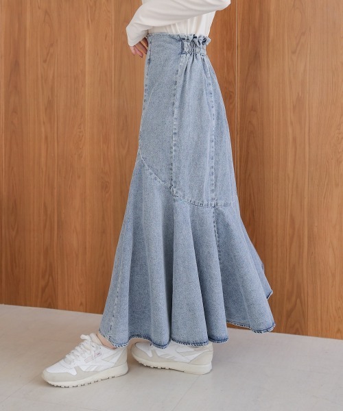 Bab（バブ）の「8ozケミカルデニム変形マーメイドスカート（デニムスカート・レディース・ブルー/ブラック・M）」の15枚目の写真