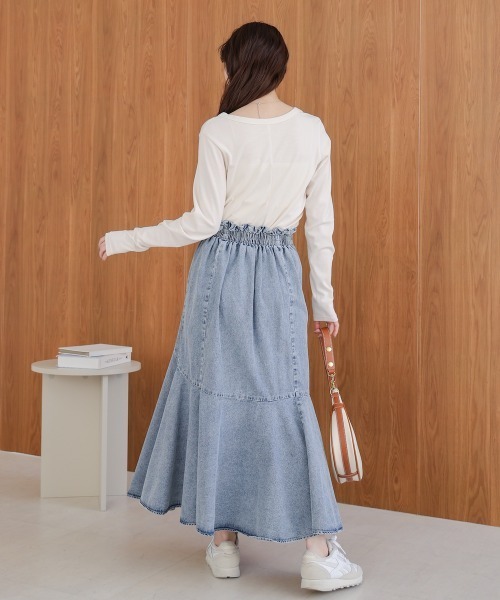 Bab（バブ）の「8ozケミカルデニム変形マーメイドスカート（デニムスカート・レディース・ブルー/ブラック・M）」の17枚目の写真