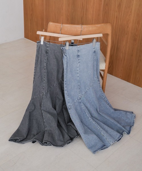 Bab（バブ）の「8ozケミカルデニム変形マーメイドスカート（デニムスカート・レディース・ブルー/ブラック・M）」の19枚目の写真