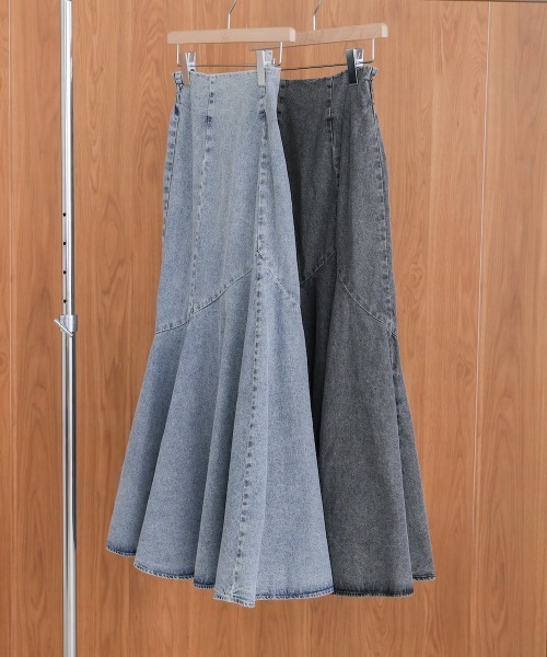 Bab（バブ）の「8ozケミカルデニム変形マーメイドスカート（デニムスカート・レディース・ブルー/ブラック・M）」の20枚目の写真