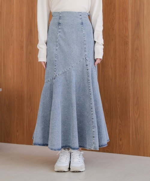 Bab（バブ）の「8ozケミカルデニム変形マーメイドスカート（デニムスカート・レディース・ブルー/ブラック・M）」の21枚目の写真