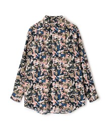 コットンシルク カモフラージュプリント プルオーバーシャツ