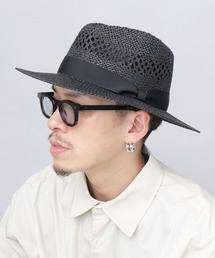 Basiquenti（ベーシックエンティ）の「透かし編み ロングブリム ペーパー 中折れハット（ハット）」