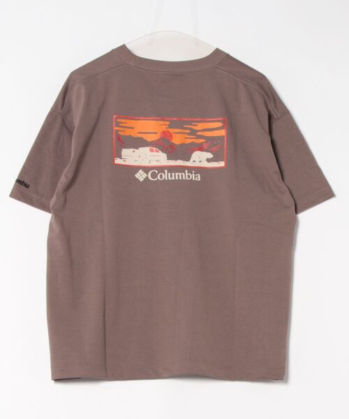 Columbia（コロンビア）の「【ムラサキスポーツ限定】columbia/コロンビア オーバーサイズTシャツ 半袖T UVケア バックプリント PM4502（Tシャツ/カットソー・メンズ・ブラウン系その他2/ブラック×ブルー/ホワイト×グレー/ブラウン系その他/チャコールグレー×パープル/チャコールグレー×ブラック/ブラック×グレー/ホワイト系その他/ホワイト×イエロー/ブラック×ピンク/ベージュ系その他/グリーン系その他・S/M/L/XL）」の20枚目の写真
