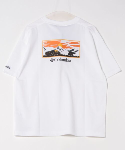 Columbia（コロンビア）の「【ムラサキスポーツ限定】columbia/コロンビア オーバーサイズTシャツ 半袖T UVケア バックプリント PM4502（Tシャツ/カットソー・メンズ・ブラウン系その他2/ブラック×ブルー/ホワイト×グレー/ブラウン系その他/チャコールグレー×パープル/チャコールグレー×ブラック/ブラック×グレー/ホワイト系その他/ホワイト×イエロー/ブラック×ピンク/ベージュ系その他/グリーン系その他・S/M/L/XL）」の21枚目の写真