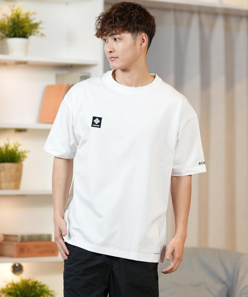 Columbia（コロンビア）の「【ムラサキスポーツ限定】columbia/コロンビア オーバーサイズTシャツ 半袖T UVケア バックプリント PM4502（Tシャツ/カットソー・メンズ・ブラウン系その他2/ブラック×ブルー/ホワイト×グレー/ブラウン系その他/チャコールグレー×パープル/チャコールグレー×ブラック/ブラック×グレー/ホワイト系その他/ホワイト×イエロー/ブラック×ピンク/ベージュ系その他/グリーン系その他・S/M/L/XL）」の22枚目の写真