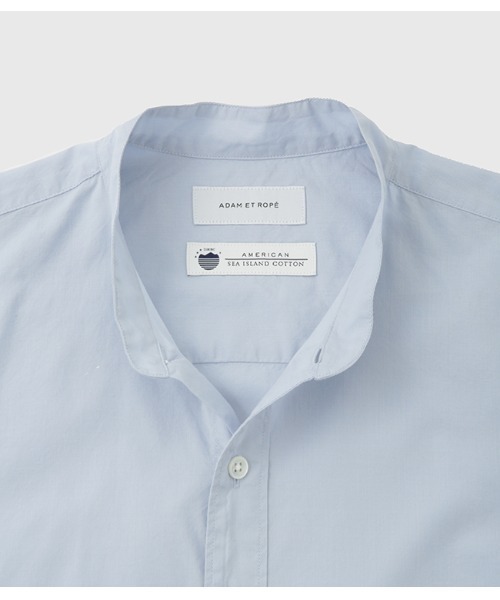 ADAM ET ROPE'（アダムエロペ）の「【Sea Island Cotton】バンドカラー シャツ（シャツ/ブラウス・メンズ・ホワイト/ネイビー/サックスブルー・L/M）」の12枚目の写真
