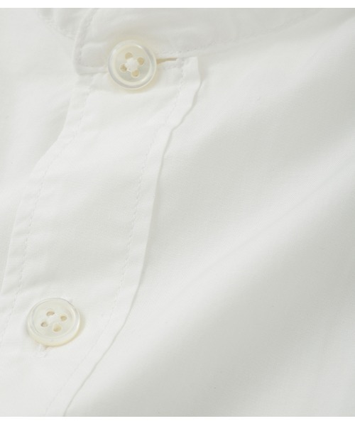 ADAM ET ROPE'（アダムエロペ）の「【Sea Island Cotton】バンドカラー シャツ（シャツ/ブラウス・メンズ・ホワイト/ネイビー/サックスブルー・L/M）」の5枚目の写真