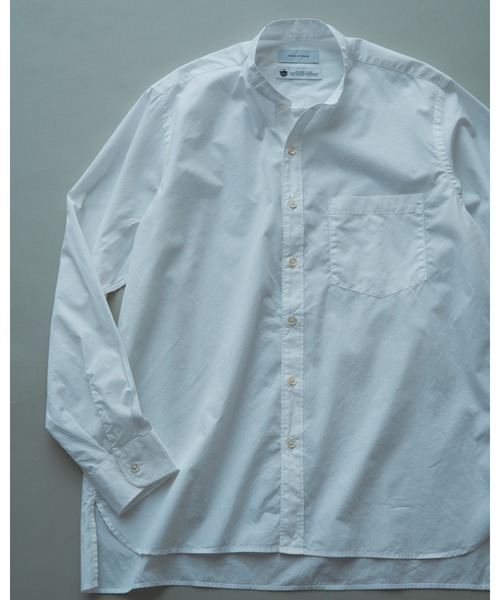 ADAM ET ROPE'（アダムエロペ）の「【Sea Island Cotton】バンドカラー シャツ（シャツ/ブラウス・メンズ・ホワイト/ネイビー/サックスブルー・L/M）」の13枚目の写真