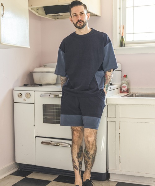 MR.OLIVE(ミスターオリーブ)の「MICRO RESORT PILE / EASY SHORTS(スウェットパンツ・メンズ・ネイビー/ブラック・MEDIUM/LARGE)」の10枚目の写真