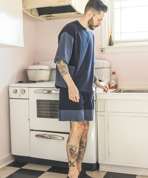 MR.OLIVE(ミスターオリーブ)の「MICRO RESORT PILE / EASY SHORTS(スウェットパンツ・メンズ・ネイビー/ブラック・MEDIUM/LARGE)」の13枚目の写真