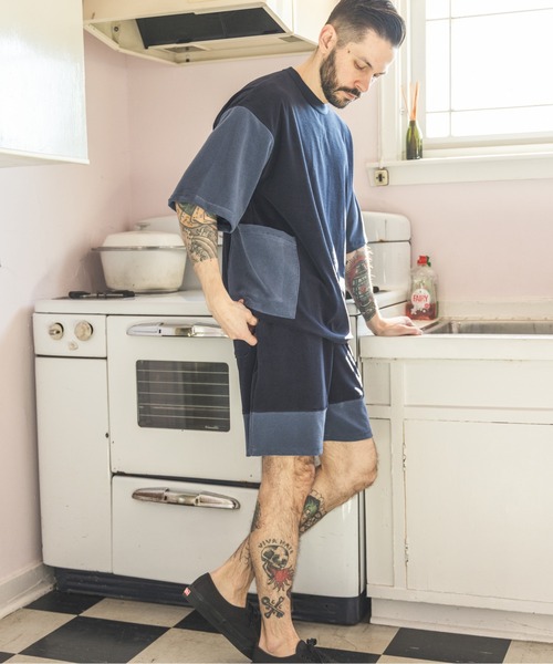 MR.OLIVE(ミスターオリーブ)の「MICRO RESORT PILE / EASY SHORTS(スウェットパンツ・メンズ・ネイビー/ブラック・MEDIUM/LARGE)」の15枚目の写真