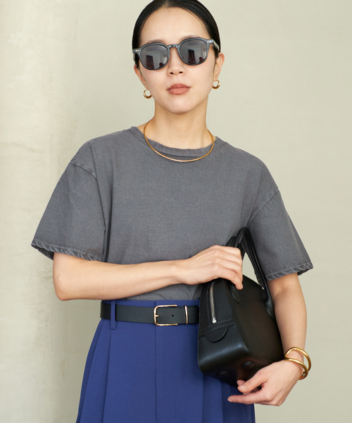 plage(プラージュ)の「PIGMENT Tシャツ(Tシャツ/カットソー・レディース・アイボリー/チャコールグレー・FREE)」の8枚目の写真