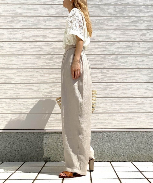 Q（キュー）の「レースオーバーサイズT（Tシャツ/カットソー・レディース・ブラック/ホワイト・MEDIUM）」の11枚目の写真