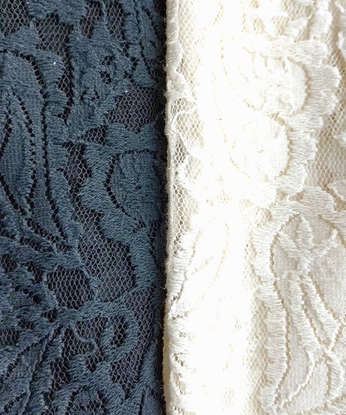 Q（キュー）の「レースオーバーサイズT（Tシャツ/カットソー・レディース・ブラック/ホワイト・MEDIUM）」の22枚目の写真