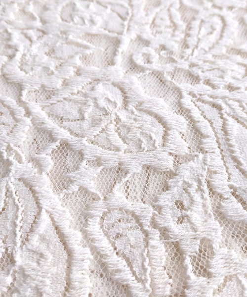 Q（キュー）の「レースオーバーサイズT（Tシャツ/カットソー・レディース・ブラック/ホワイト・MEDIUM）」の19枚目の写真